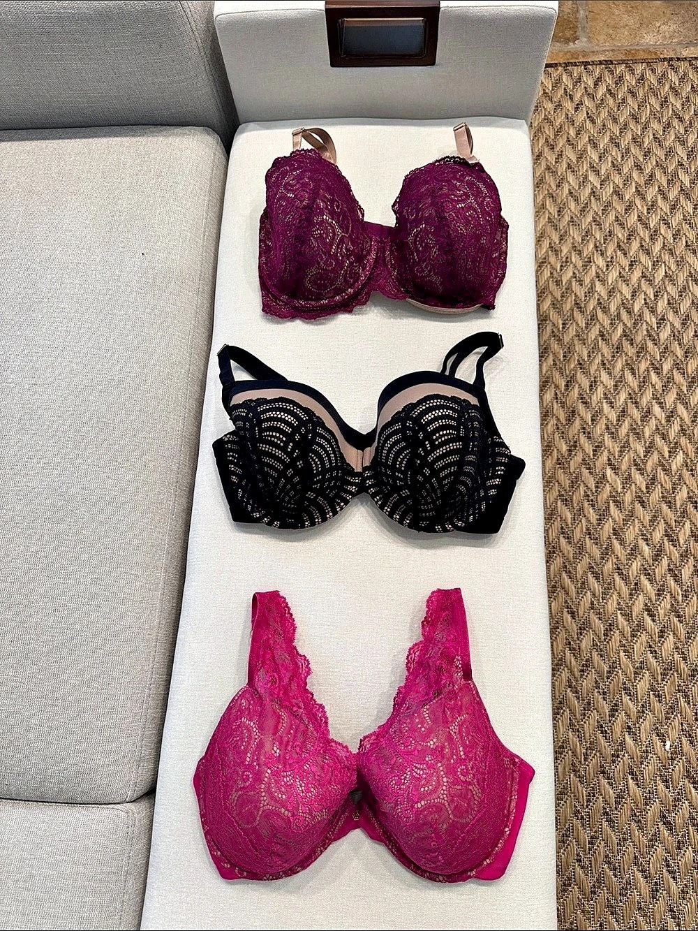 ThirdLove Lace Bras 3-Piece Set in Pink & Black